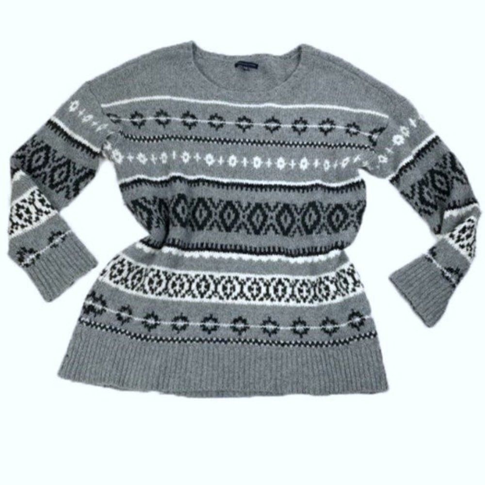 American Eagle Nordic Crew Neck Pullover Sweater - Picture 2 of 11